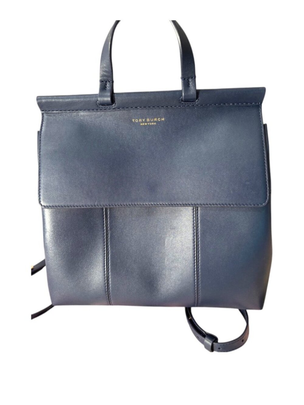 The Tory Burch Block-T leather backpack, Navy
